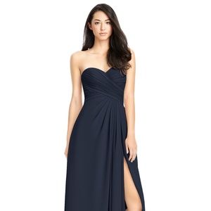 Azazie Bridesmaid dress, navy blue, size:6